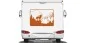 Preview: Sticker für Wohnwagen mit Bergen und Hirsch