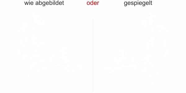Wandtattoo mit dekorativem Hibiskus - Ansicht Ausrichtung und Farbauswahl