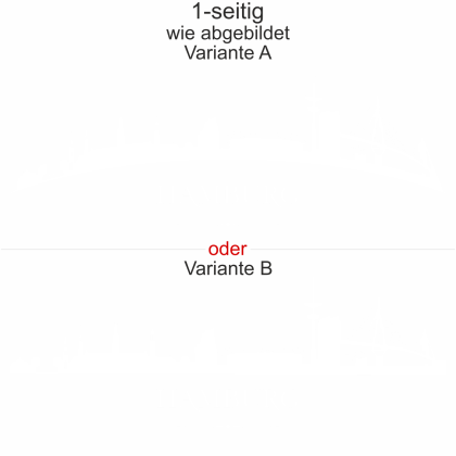 Autodekor Hamburger Skyline - Ansicht Ausrichtung mit Farbauswahl und Variante