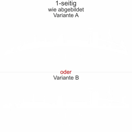 Autodekor Hamburger Skyline - Ansicht Ausrichtung mit Farbauswahl und Variante