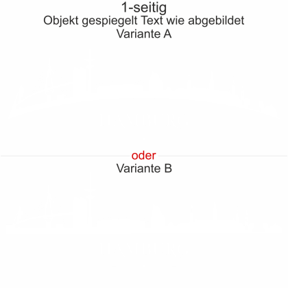 Autodekor Hamburger Skyline - Ansicht Ausrichtung mit Farbauswahl und Variante