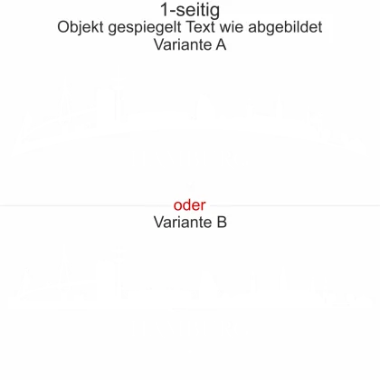 Autodekor Hamburger Skyline - Ansicht Ausrichtung mit Farbauswahl und Variante