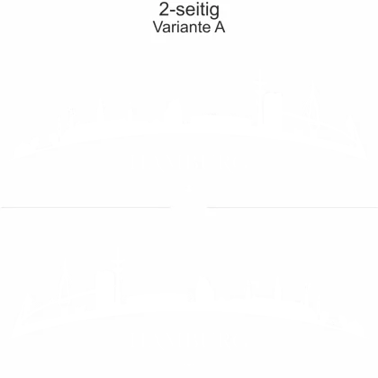 Autodekor Hamburger Skyline - Ansicht zweiseitig für beide Fahrzeugseiten und Farbauswahl