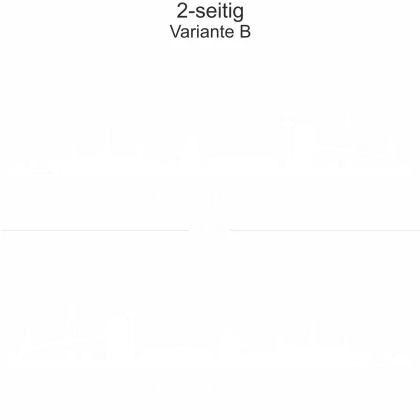 Autodekor Hamburger Skyline - Ansicht zweiseitig für beide Fahrzeugseiten und Farbauswahl