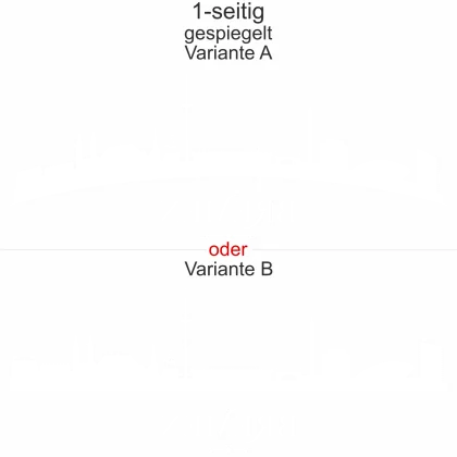 Autotattoo mit der Silhouette von Bremen - Ansicht Ausrichtung mit Farbauswahl und Variante