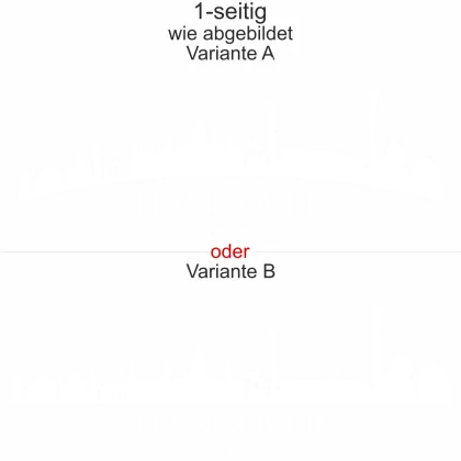 Autoaufkleber Hannoveraner Skyline - Ansicht Ausrichtung mit Farbauswahl und Variante