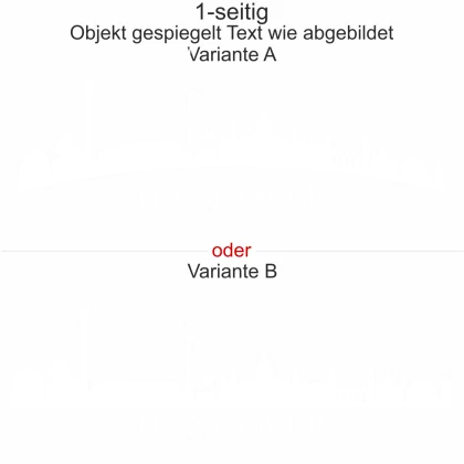 Autoaufkleber Hannoveraner Skyline - Ansicht Ausrichtung mit Farbauswahl und Variante