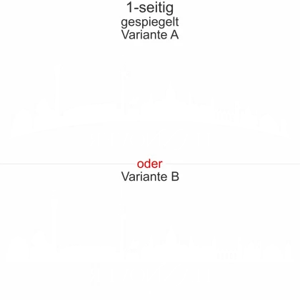 Autoaufkleber Hannoveraner SkylineAutoaufkleber Hannoveraner Skyline - Ansicht Ausrichtung mit Farbauswahl und Variante