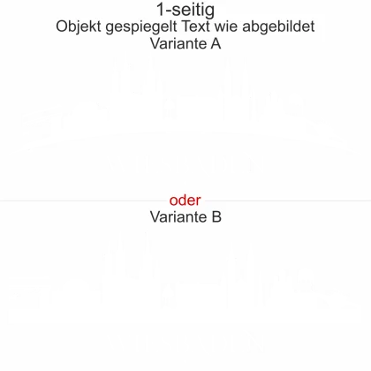Konturen Wiesbadens als Aufkleber fürs Auto - Ansicht Ausrichtung mit Farbauswahl und Variante