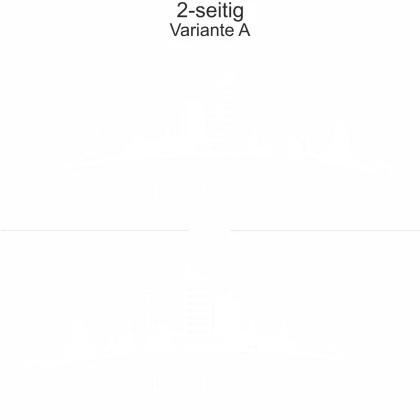 Konturgeschnittene Autofolie mit Leipziger Skyline - Ansicht zweiseitig für beide Fahrzeugseiten und Farbauswahl