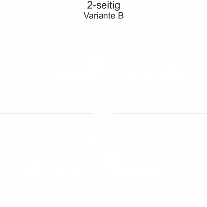 Konturgeschnittene Autofolie mit Leipziger Skyline - Ansicht zweiseitig für beide Fahrzeugseiten und Farbauswahl