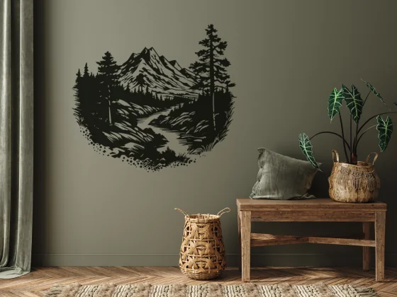 Wandtattoo Flusslauf durch die Natur