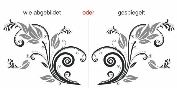 Möbeltattoo mit buntem Flower Ornament - Ansicht Ausrichtung