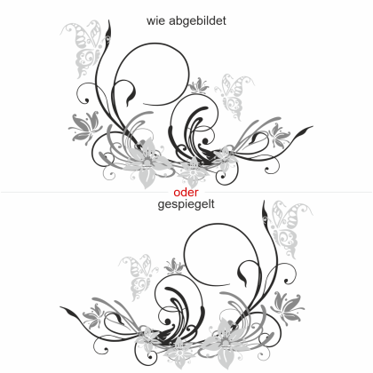 Preview: buntes Wandtattoo mit vertraeumtem Ornament - Ansicht Ausrichtung