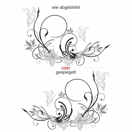 buntes Wandtattoo mit vertraeumtem Ornament - Ansicht Ausrichtung
