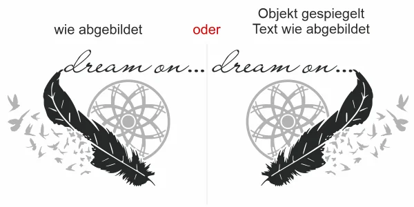 buntes Wandtattoo mit Traumfänger - Ansicht Ausrichtung