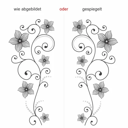 Wandtattoo mit buntem, floralem Ornament - Ansicht Ausrichtung