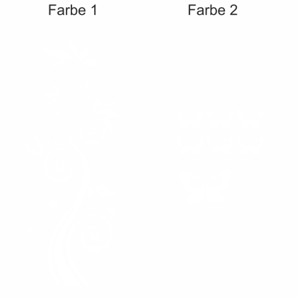 Preview: Buntes Wandtattoo mit Ornament und Schmetterling - Ansicht Farbauswahl