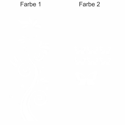 Buntes Wandtattoo mit Ornament und Schmetterling - Ansicht Farbauswahl