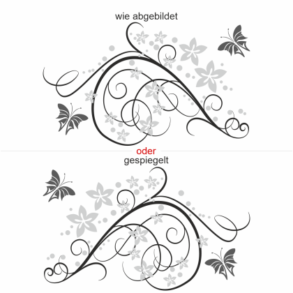 Preview: Wandtattoo mit Ornament mit Wellen - Ansicht Ausrichtung