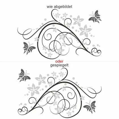 Wandtattoo mit Ornament mit Wellen - Ansicht Ausrichtung