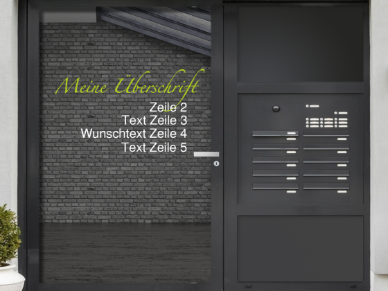 Preview: Glasbeschriftung mit Wunschtext | 1