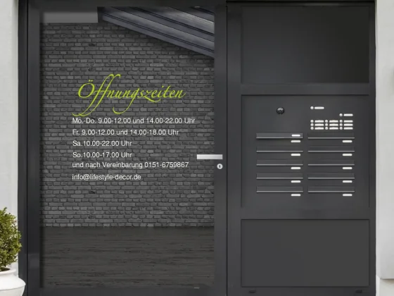 Öffnungszeiten mit Wunschtext | 1