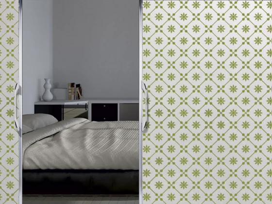 Sternchenglas Dekor auf Milchglasfolie gedruckt