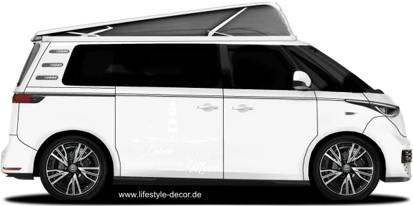 Wohnmobildekor Nimm dir Zeit für Meer auf der Seite eines Campers