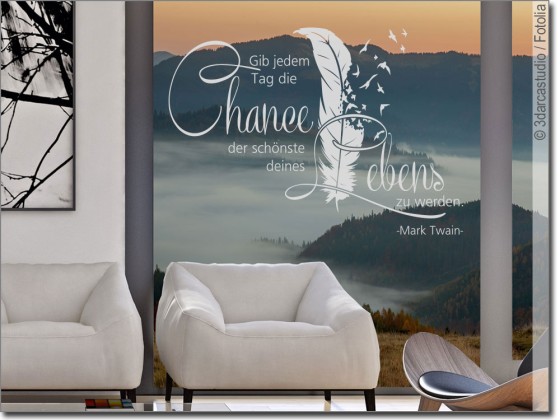 Preview: Fenstertattoo Gib jedem Tag die Chance