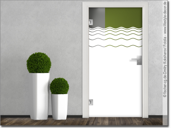 Preview: Tür Sichtschutzfolie Wellen