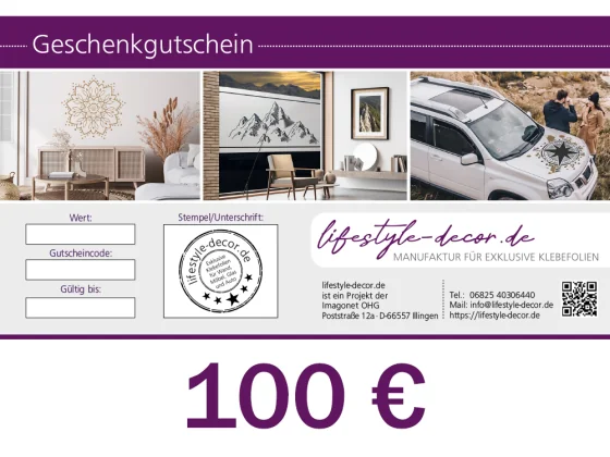 Geschenkgutschein von lifestyle-decor.de über 100 €