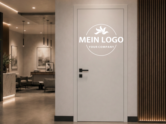 Preview: Türbeschriftung Firmenlogo einfarbig