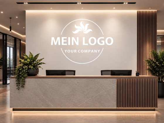 Preview: Wandtattoo Firmenlogo einfarbig im Büro - Ansicht Farbauswahl