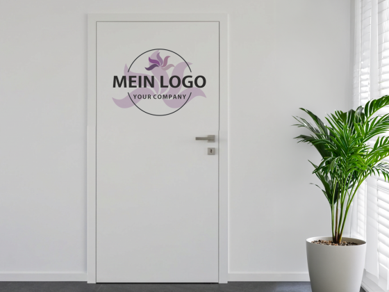 Türbeschriftung Firmenlogo mehrfarbig