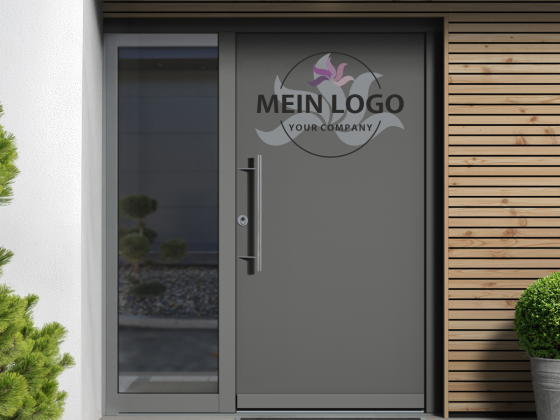 Türbeschriftung Firmenlogo mehrfarbig