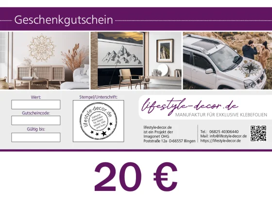 Geschenkgutschein von lifestyle-decor.de über 20 €