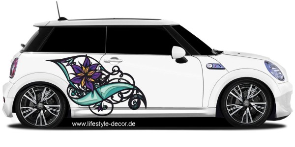 Preview: 3D Autosticker Florale Kunst Preview: 3D Autosticker Florale Kunst