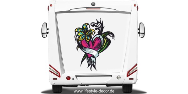 Preview: 3D Autosticker Florales Herz Preview: 3D Autosticker Florales Herz