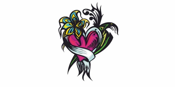 Preview: 3D Autosticker Florales Herz Preview: 3D Autosticker Florales Herz