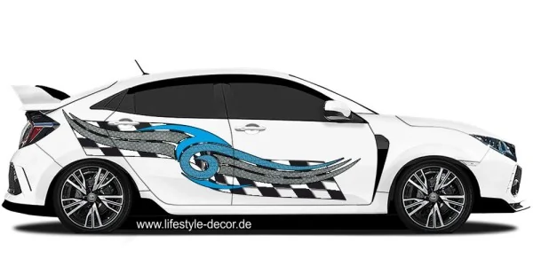 3D Autosticker Racing Dekor