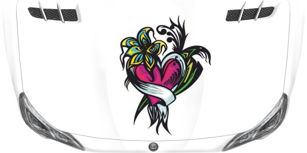 Preview: 3D Autosticker Florales Herz Preview: 3D Autosticker Florales Herz
