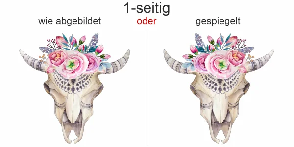 Autoaufkleber Floraler Tierschädelknochen - Ansicht Ausrichtung