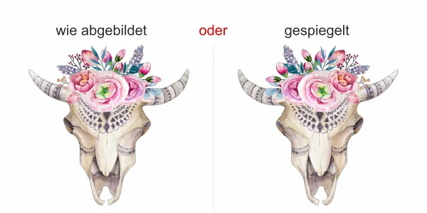 Wandtattoo Floraler Tierschädel - Ansicht Ausrichtung