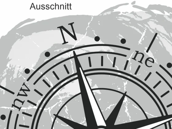 Wandtattoo Bunte Kompassrose - Ansicht Ausschnitt und Farbauswahl