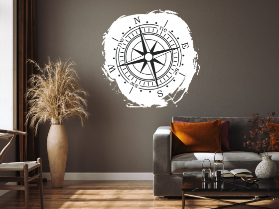 Preview: Wandtattoo Bunte Kompassrose Preview: Wandtattoo Bunte Kompassrose