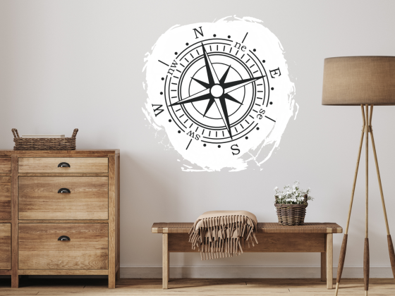Preview: Wandtattoo Bunte Kompassrose Preview: Wandtattoo Bunte Kompassrose