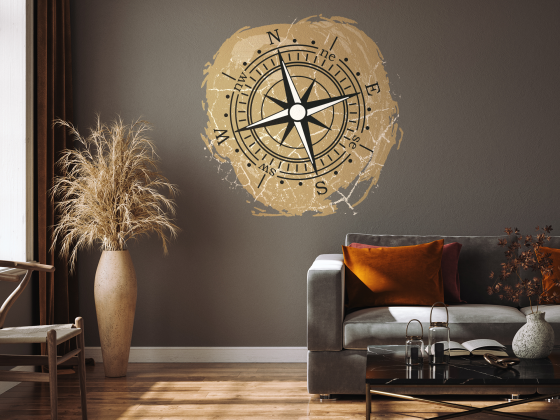 Preview: Wandtattoo Bunte Kompassrose Preview: Wandtattoo Bunte Kompassrose