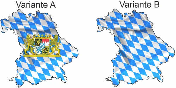 Autoaufkleber Fahne und Umriss von Bayern