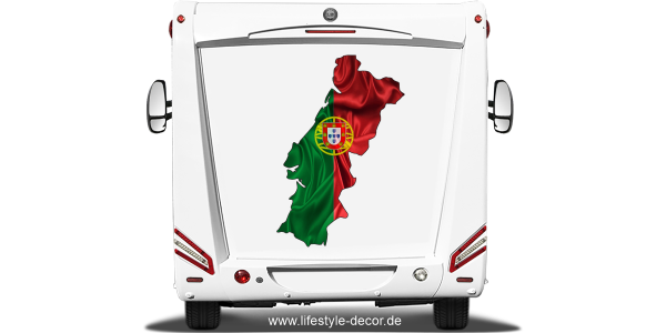 Preview: Autoaufkleber Fahne von Portugal als Silhouette